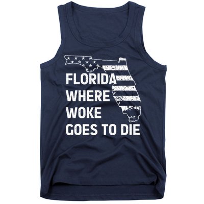 Florida Where Woke Goes To Die Funny Retro Tank Top