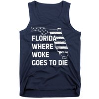 Florida Where Woke Goes To Die Funny Retro Tank Top