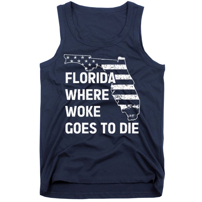 Florida Where Woke Goes To Die Funny Retro Tank Top