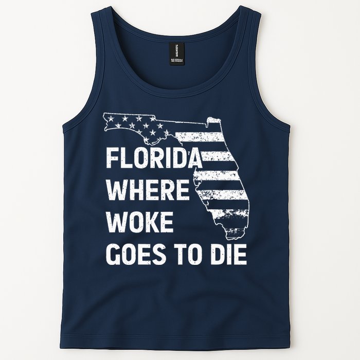 Florida Where Woke Goes To Die Funny Retro Tank Top