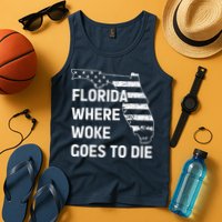 Florida Where Woke Goes To Die Funny Retro Tank Top