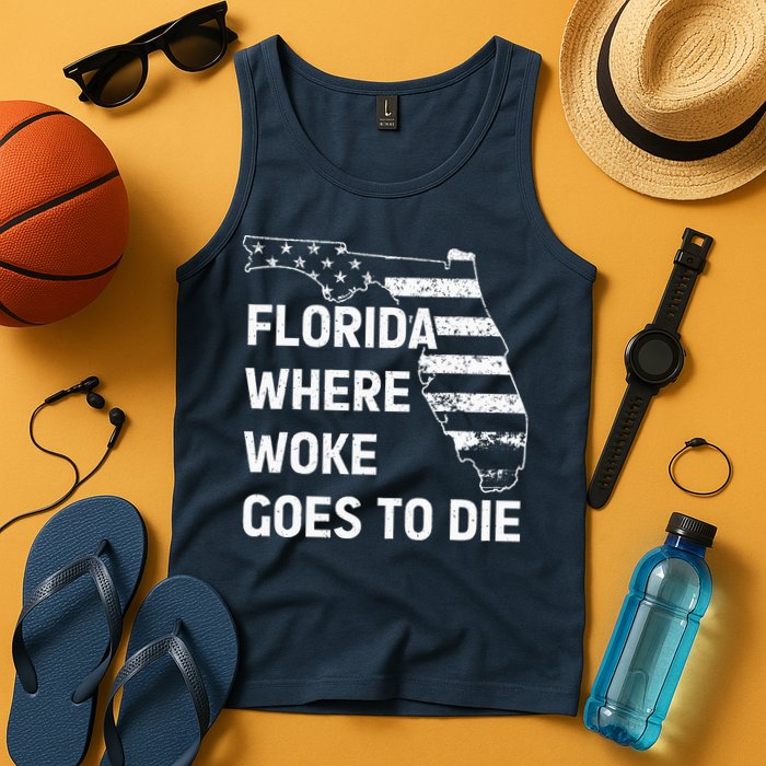 Florida Where Woke Goes To Die Funny Retro Tank Top