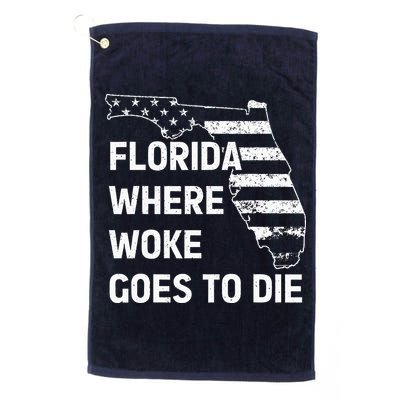 Florida Where Woke Goes To Die Funny Retro Golf Towel