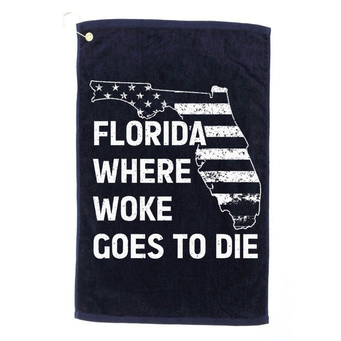 Florida Where Woke Goes To Die Funny Retro Golf Towel
