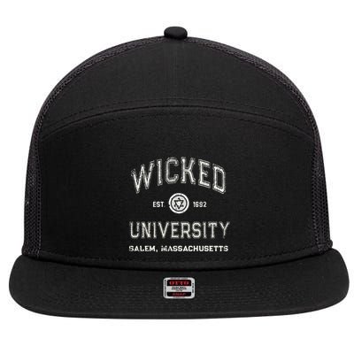 Funny Witch WICKED UNIVERSITY Salem Massachusetts Witches 7 Panel Mesh Trucker Snapback Hat