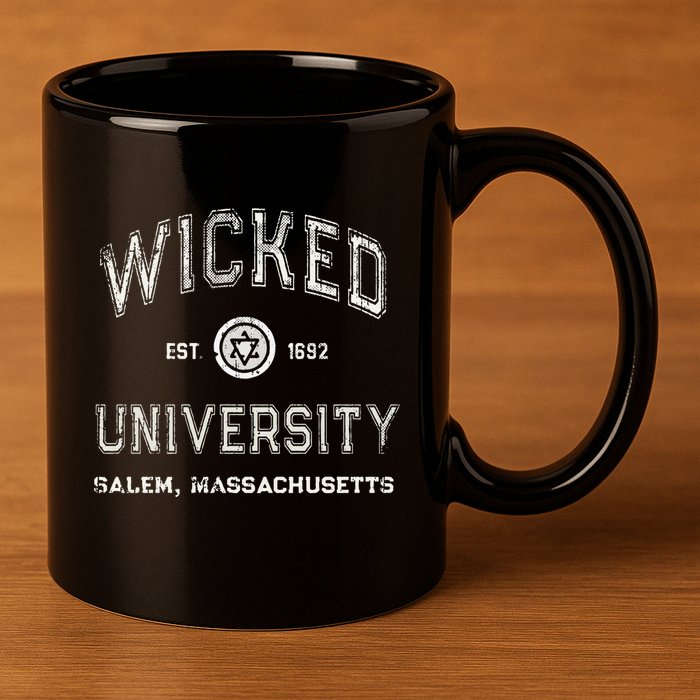 Funny Witch WICKED UNIVERSITY Salem Massachusetts Witches 11oz C Handle Ceramic Mug