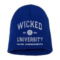 Funny Witch WICKED UNIVERSITY Salem Massachusetts Witches Short Acrylic Beanie