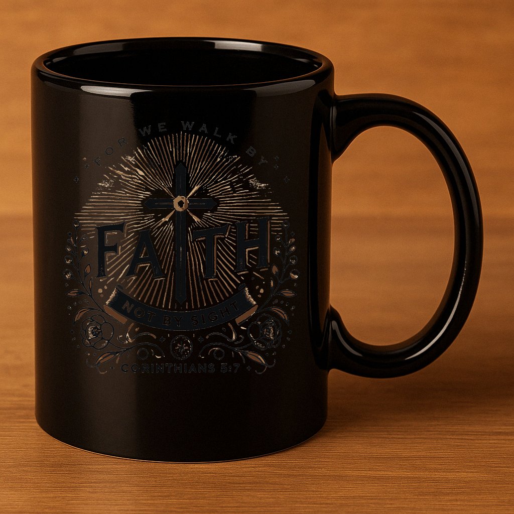 For We Walk Faith Not By Sight Christian Bible Verse 11oz C Handle Ceramic Mug