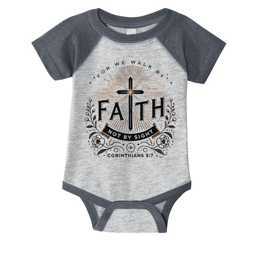 For We Walk Faith Not By Sight Christian Bible Verse Infant Baby Jersey Bodysuit