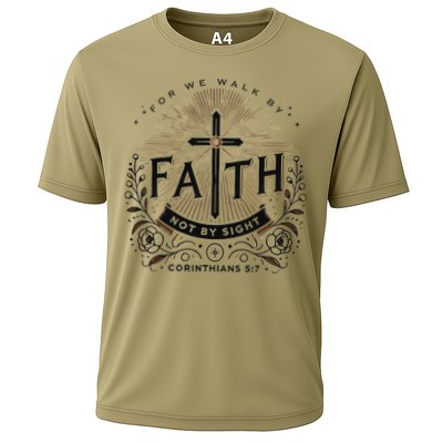 For We Walk Faith Not By Sight Christian Bible Verse Performance Shirt
