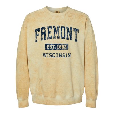 Fremont Wisconsin Wi Vintage Athletic Sports Design Colorblast Crewneck Sweatshirt