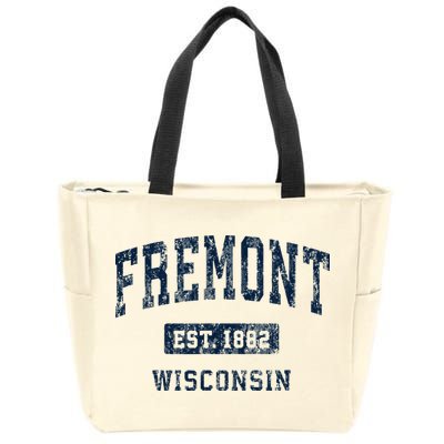 Fremont Wisconsin Wi Vintage Athletic Sports Design Zip Tote Bag
