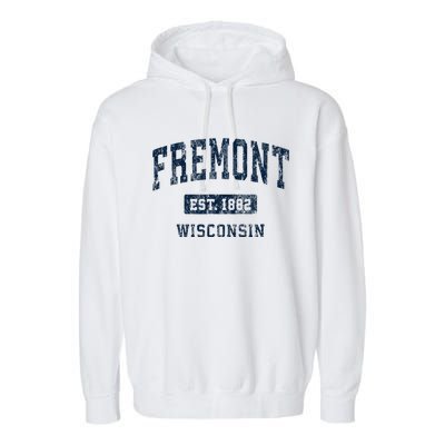 Fremont Wisconsin Wi Vintage Athletic Sports Design Garment-Dyed Fleece Hoodie