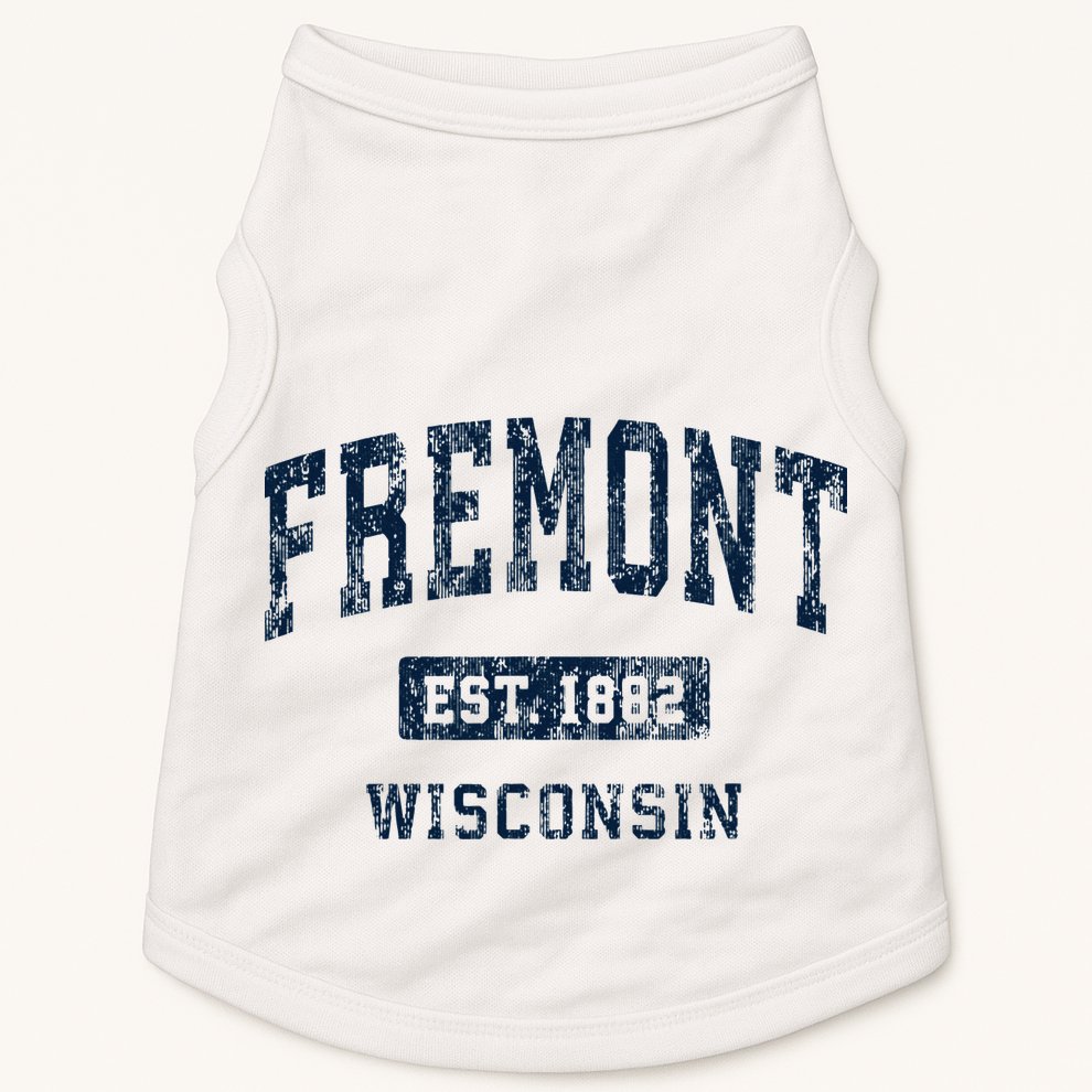 Fremont Wisconsin Wi Vintage Athletic Sports Design Doggie Tank