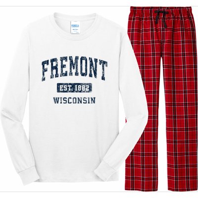 Fremont Wisconsin Wi Vintage Athletic Sports Design Long Sleeve Pajama Set