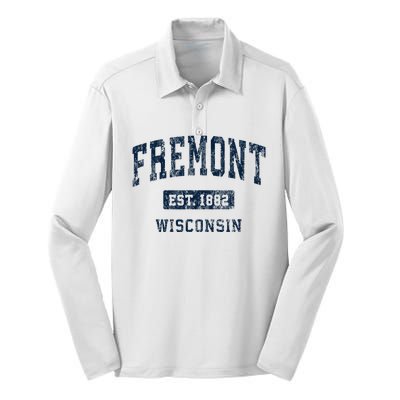 Fremont Wisconsin Wi Vintage Athletic Sports Design Silk Touch Performance Long Sleeve Polo