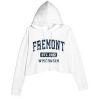 Fremont Wisconsin Wi Vintage Athletic Sports Design Crop Fleece Hoodie