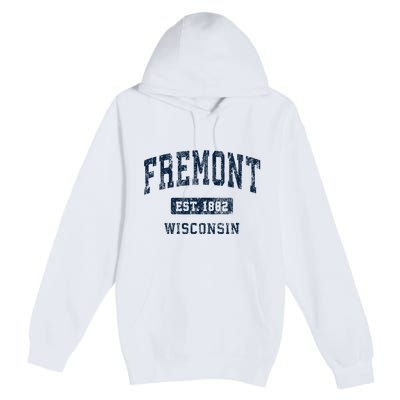 Fremont Wisconsin Wi Vintage Athletic Sports Design Premium Pullover Hoodie