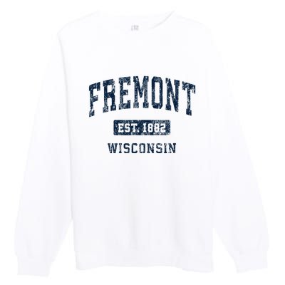 Fremont Wisconsin Wi Vintage Athletic Sports Design Premium Crewneck Sweatshirt