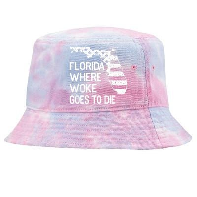 Florida Where Woke Goes To Die Tie-Dyed Bucket Hat