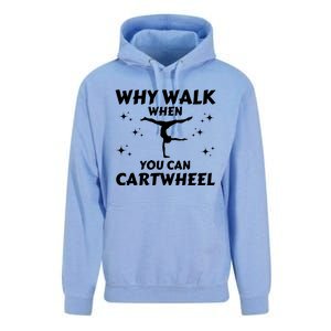 Funny Why Walk When You Can Cartwheel Gymnastics, Gymnast, Cheer, Acrobatics Unisex Surf Hoodie