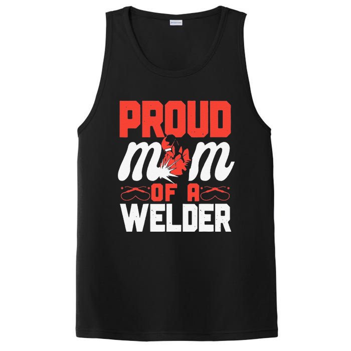 Funny Welder Welding Mom Mother Vintage Proud Mom Of A Welder PosiCharge Competitor Tank