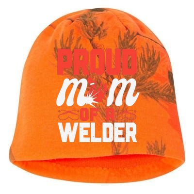 Funny Welder Welding Mom Mother Vintage Proud Mom Of A Welder Kati - Camo Knit Beanie