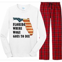 Florida Where Woke Goes To Die Funny Retro Long Sleeve Pajama Set