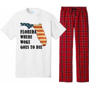 Florida Where Woke Goes To Die Funny Retro Pajama Set