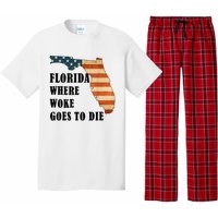 Florida Where Woke Goes To Die Funny Retro Pajama Set