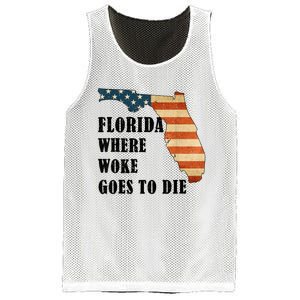 Florida Where Woke Goes To Die Funny Retro Mesh Reversible Basketball Jersey Tank