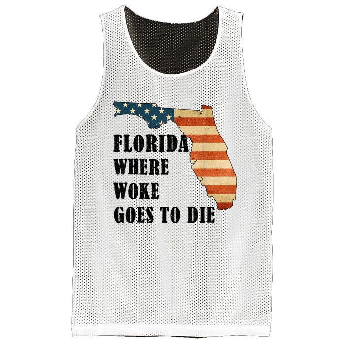 Florida Where Woke Goes To Die Funny Retro Mesh Reversible Basketball Jersey Tank