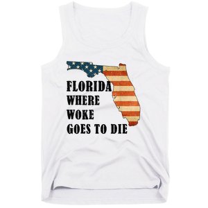 Florida Where Woke Goes To Die Funny Retro Tank Top