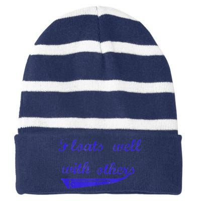 Floats Well With Others Striped Beanie with Solid Band