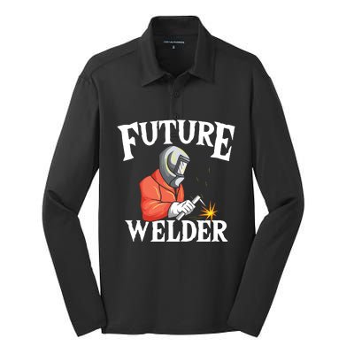 Future Welder Welding Helmet Metal Fabrication Fusing MIG Silk Touch Performance Long Sleeve Polo