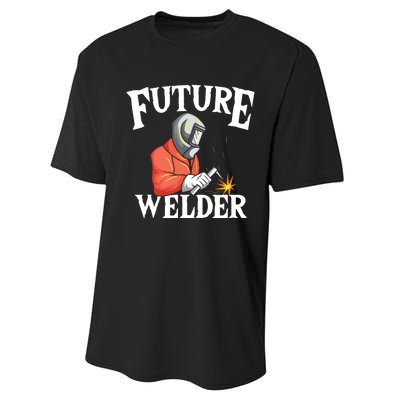 Future Welder Welding Helmet Metal Fabrication Fusing MIG Performance Sprint T-Shirt