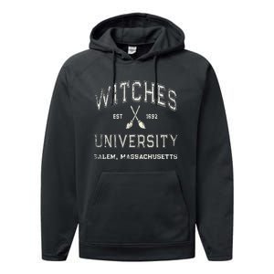 Funny Wiccan WITCHES UNIVERSITY Salem Massachusetts Witch Performance Fleece Hoodie