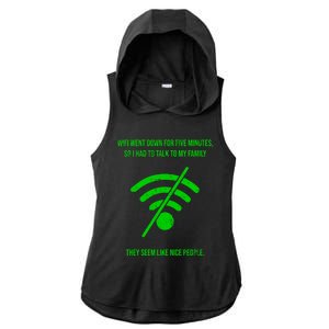 Funny Wifi Went Down Quote Computer Nerd Gift Funny Gift Ladies PosiCharge Tri-Blend Wicking Draft Hoodie Tank