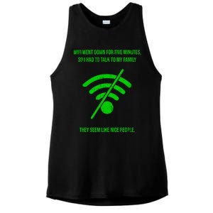 Funny Wifi Went Down Quote Computer Nerd Gift Funny Gift Ladies PosiCharge Tri-Blend Wicking Tank