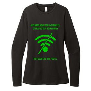 Funny Wifi Went Down Quote Computer Nerd Gift Funny Gift Womens CVC Long Sleeve Shirt