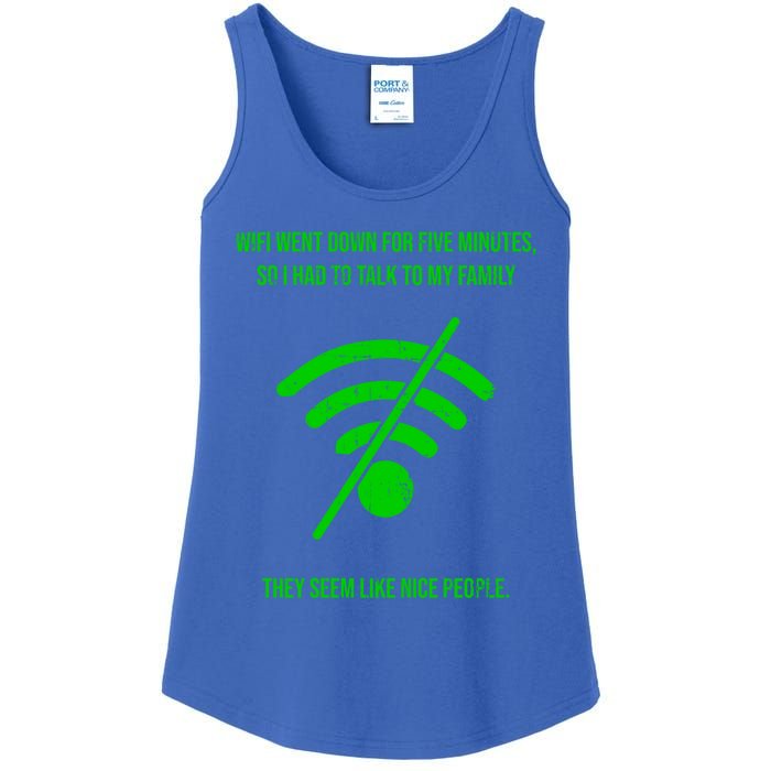 Funny Wifi Went Down Quote Computer Nerd Gift Funny Gift Ladies Essential Tank