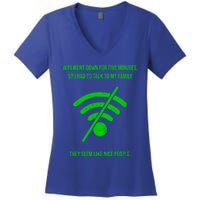 Funny Wifi Went Down Quote Computer Nerd Gift Funny Gift Women's V-Neck T-Shirt