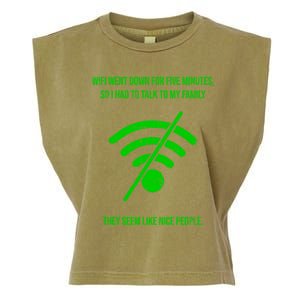 Funny Wifi Went Down Quote Computer Nerd Gift Funny Gift Garment-Dyed Women's Muscle Tee