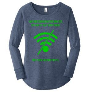 Funny Wifi Went Down Quote Computer Nerd Gift Funny Gift Women's Perfect Tri Tunic Long Sleeve Shirt