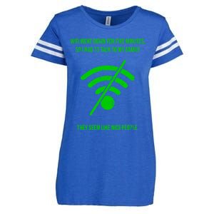 Funny Wifi Went Down Quote Computer Nerd Gift Funny Gift Enza Ladies Jersey Football T-Shirt