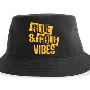 Football We Wear Blue And Gold School Spirit Sustainable Bucket Hat