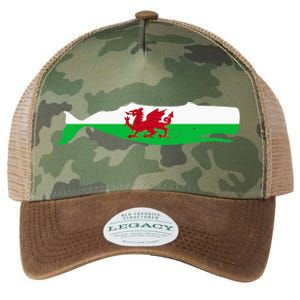 Funny Whale Wales Flag Pun For Welsh American Whales Lover Legacy Tie Dye Trucker Hat