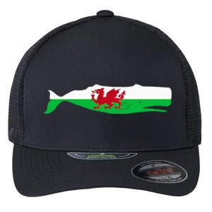 Funny Whale Wales Flag Pun For Welsh American Whales Lover Flexfit Unipanel Trucker Cap