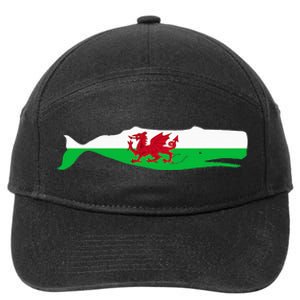 Funny Whale Wales Flag Pun For Welsh American Whales Lover 7-Panel Snapback Hat