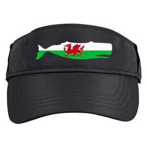 Funny Whale Wales Flag Pun For Welsh American Whales Lover Adult Drive Performance Visor